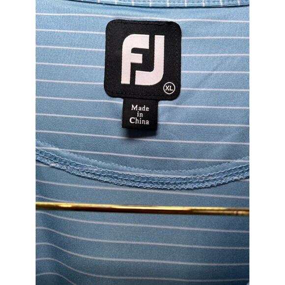 FootJoy FJ Prodry Stretch Shirt Men XL Stripe  Polo Reef‎ Blue & white - Picture 7 of 15